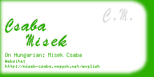 csaba misek business card